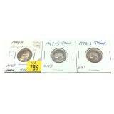 x3- Proof Jefferson nickels -X3 nickels - Sold by