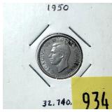 1950 British 6 pence