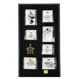 Lot fashion pins and brooches, new, most in