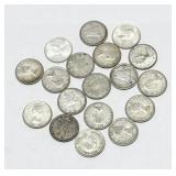x18- Canadian silver dimes -x18 dimes - Sold by