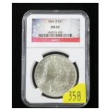 1884-O Morgan dollar, NGC slab certified MS-63