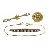 Lot, vintage gold filled and fashion jewelry