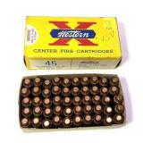 Box Western .45 Auto cartridges, 50 Rds.