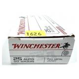 Box of .25 Auto 50-grain FMJ Winchester