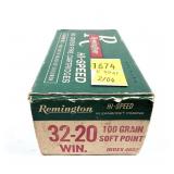 Box of .32-20 WIN. 100-grain Remington SP