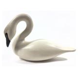 Miniature Swan Wooden decoy with names on bottom