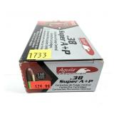 Box of .38 Super A+P 130-grain FMJ Aquila