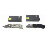 Lot: 2 Spyderco folding knives with boxes