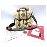 Lot: Canvas bag with patch and .45 Auto book