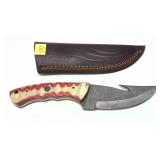 Custom Damascus Blade Knife with embossed