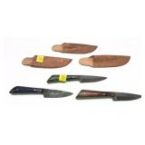 Lot: 3 Custom Damascus Blade knives with