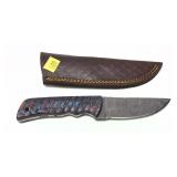 Custom Damascus Blade Knife with embossed