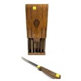Lot: Flint 6 pc knife set and 1 Chicago Cutlery
