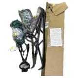 Gambrel deer hanging system with skinning tool