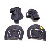 Lot, 2 moulded holsters and 2 extra paddles,