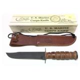 Case USMC Hunter 1998, knife with leather sheath
