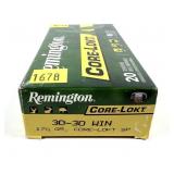 Box of .30-30 WIN. 170-grain Core-Lokt Remington