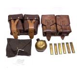Lot, Mosin Nagant oil pouch with can, Yugo