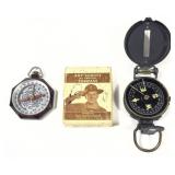Lot: Vintage Boy Scout Compass in box and