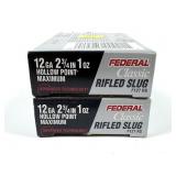 x2- Boxes of 12 Ga. 2.75" Rifled Federal HP