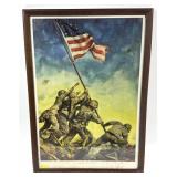 "Raising Our Flag at Iwo Jima" framed print,