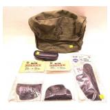 Lot, US service mask bag, and 3 Unlce Mikes
