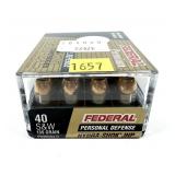 Box of .40 S 7 W 135-grain Federal JHP H