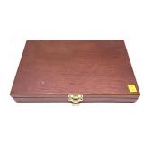 Gun cleaning kit in wooden case