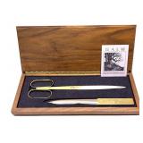 Goulds Pumps Desk set in walnut case