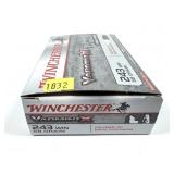 Box of .243 WIN. 58-grain Winchester polymer tip