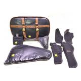 Lot, 2 handgun cases, 4 assorted Uncle Mikes