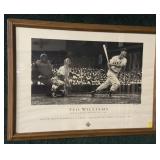 Framed Ted Williams poster, frame size:
