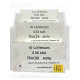 x3- Boxes of 5.56mm M196 Tracer Talon cartridges