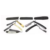 Lot: 5 Vintage straight razors - 3 with cases