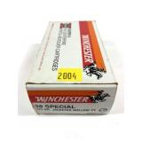 Box of .38 Spl. +P 125-grain JHP Winchester