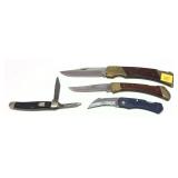 Lot:4 assorted folding knives includes-
