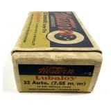Vintage box of .32 Auto 74-grain MC Western