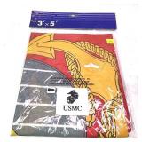 USMC 3x5 flag and MTM plastic cartridge case