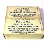 Lot, 2 boxes Peters .38 Spec. Police Match