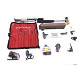 Lot, assorted gun parts and tools includes: