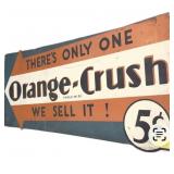 Vintage Orange Crush double-sided metal sign,