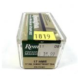 Box of .17 HMR V-Max boattail Remington