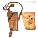 Lot, US leather side holster and leather holster