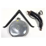 Lot: Powder Horn, Universal Canteen, and Bipod