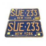 Lot: 2 Vintage NYS License Plates