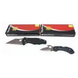 Lot: 2 Spyderco folding knives with boxes
