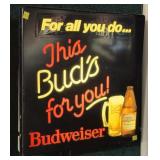 Vintage Budweiser light-up sign, working,