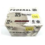 Box of .22 LR. Federal Auto Match cartridges,
