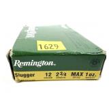 Box of 12 Ga. 2.75" Remington rifled slugs, 5 Rds.