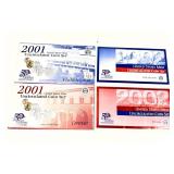 x2- Mint sets: 2001, 2002 -x2 sets - Sold by the